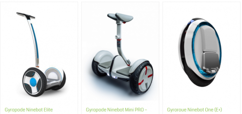 Gyropodes : les 3 modèles de Ninebot (représenté par La Ville en Roue)